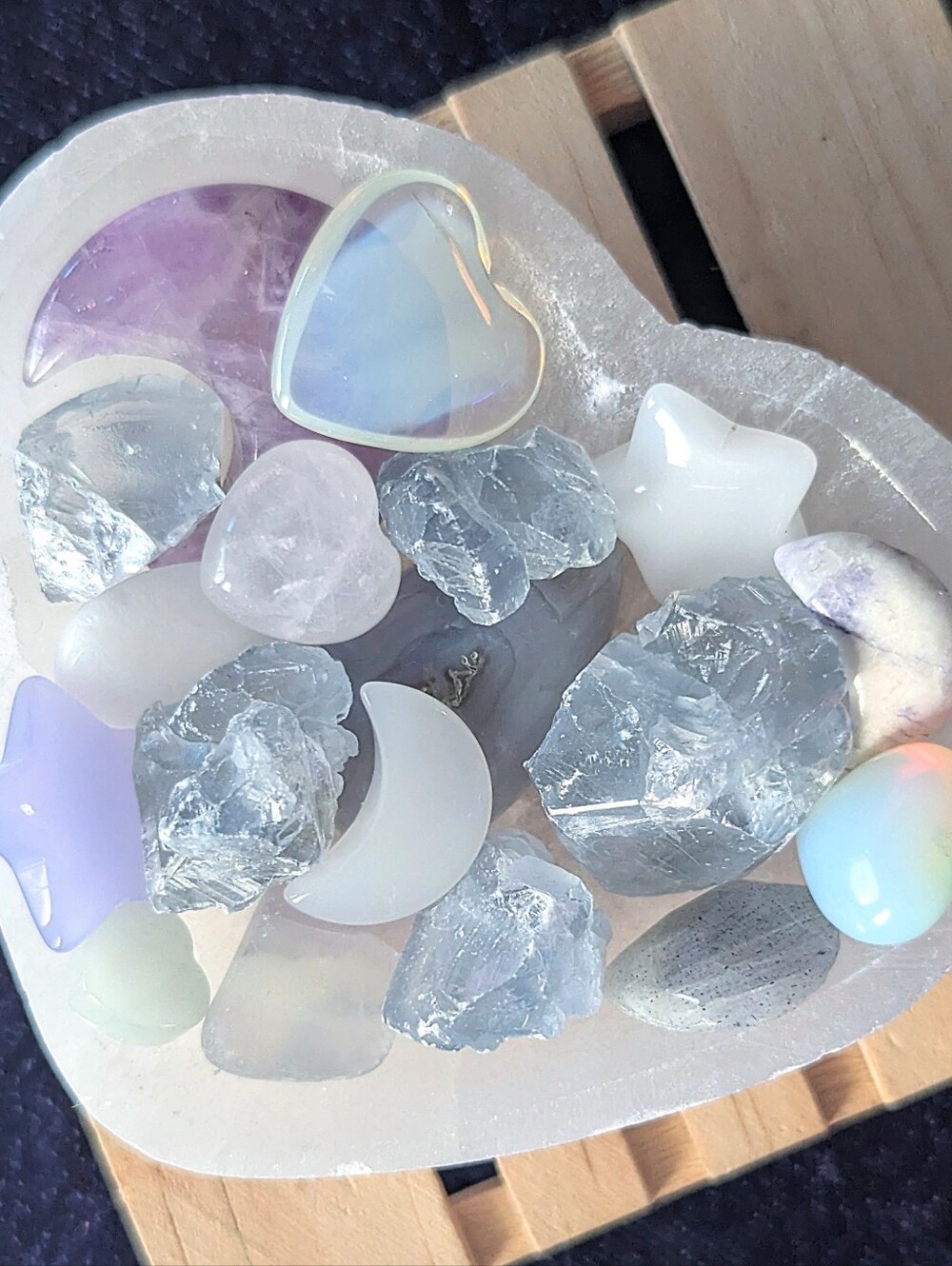 ✨Sweet Dreams ☪️ Lavender Jade Star ⭐️ Amethyst MOON Celestite Quartz Opalite